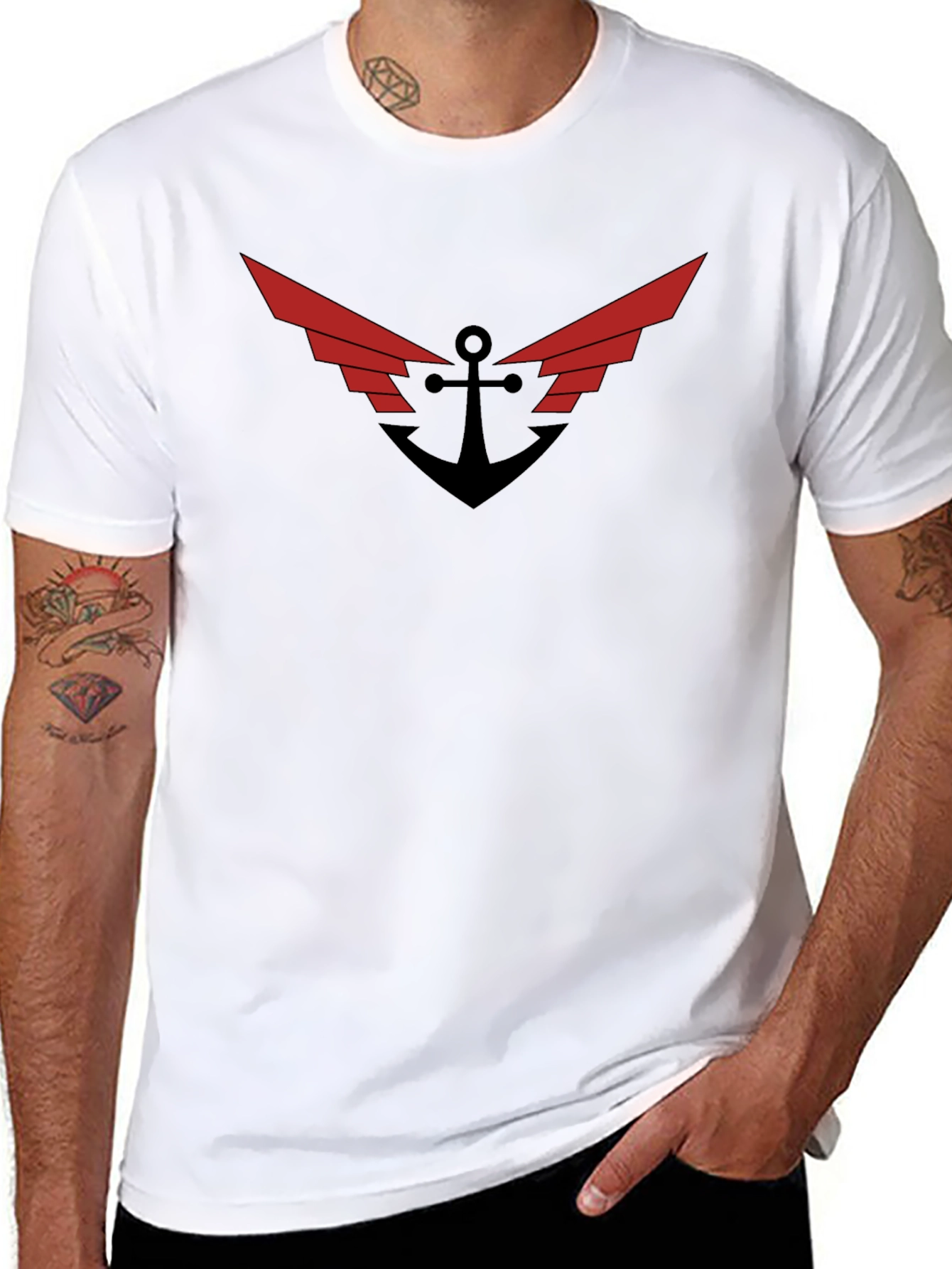 Anchor Wings Graphic Tee - Black