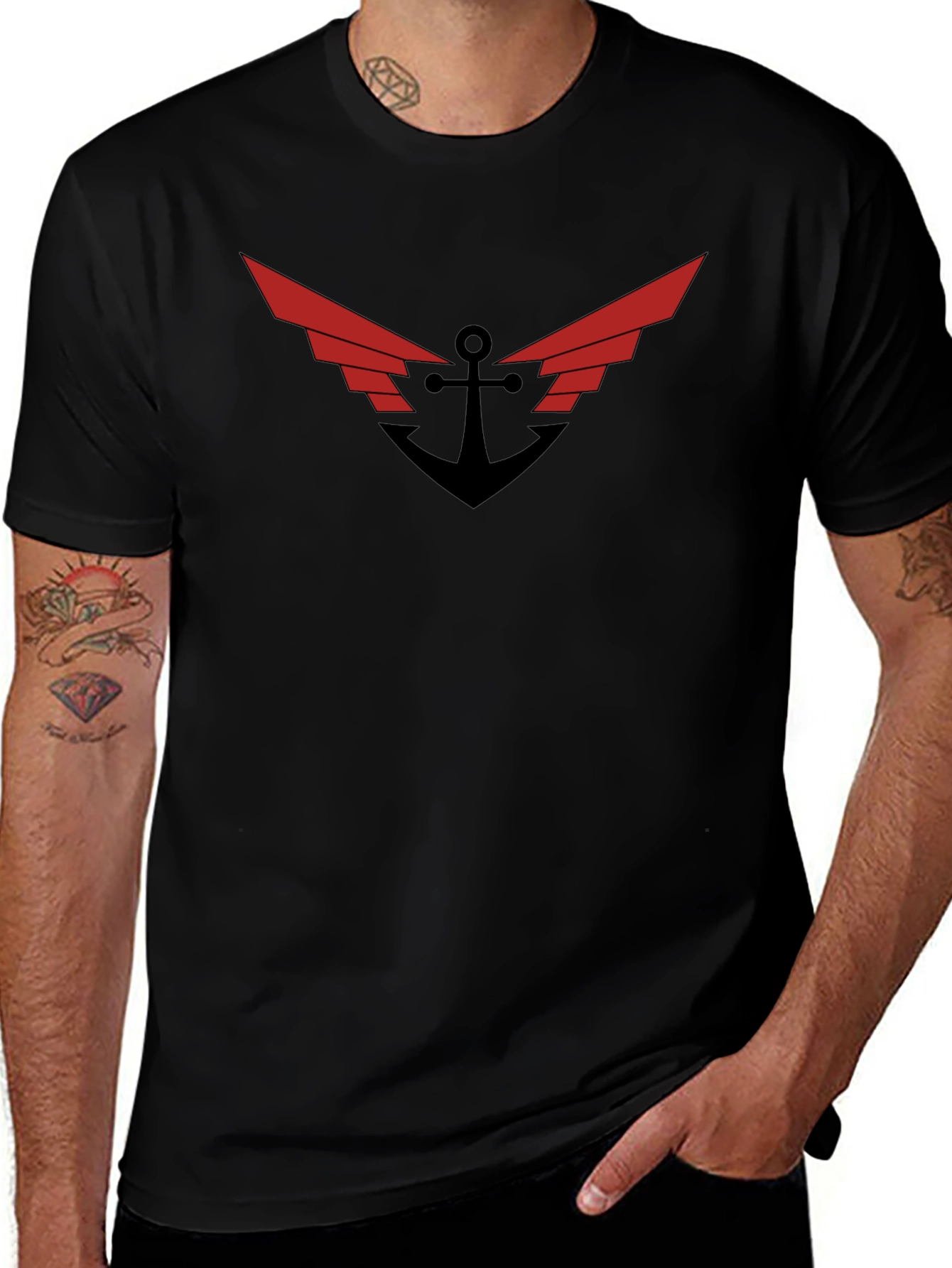 Anchor Wings Graphic Tee - Black