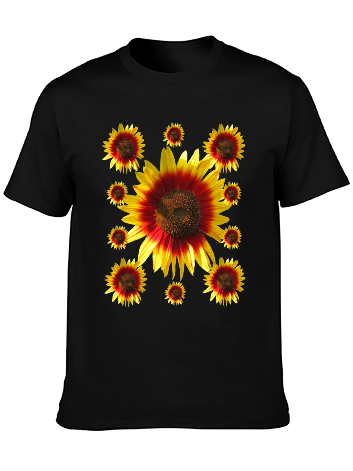 Sunflower Graphic Print Black Tee