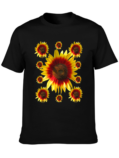 Sunflower Graphic Print Black Tee