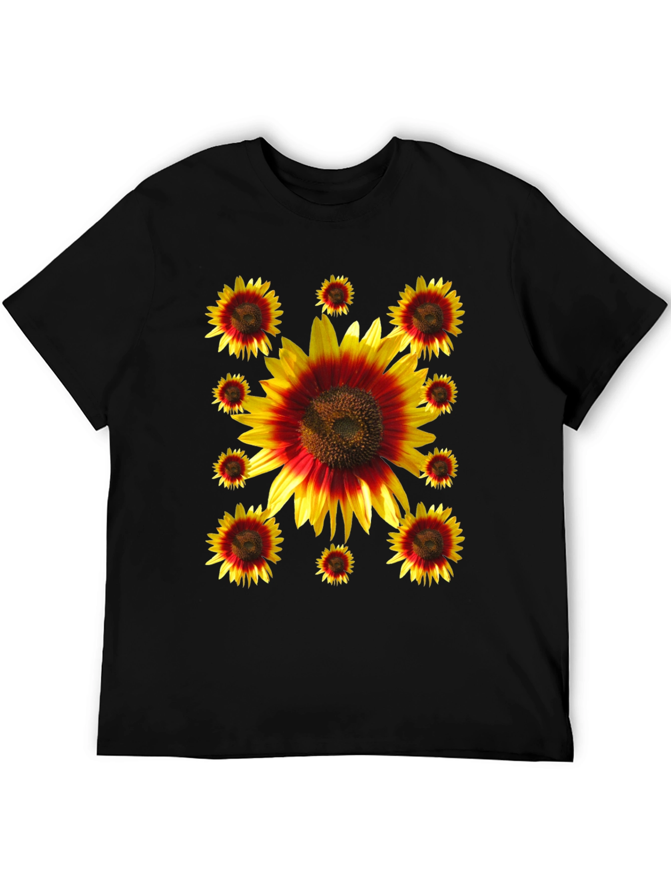 Sunflower Graphic Print Black Tee