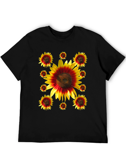 Sunflower Graphic Print Black Tee