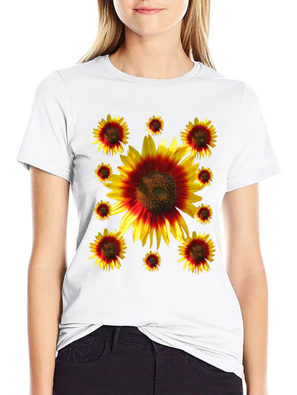 Sunflower Graphic Print Black Tee