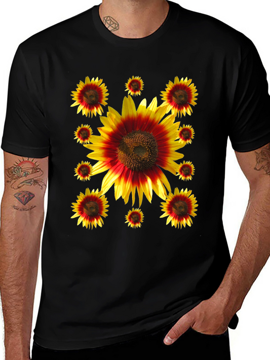 Sunflower Graphic Print Black Tee