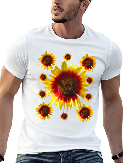 Sunflower Graphic Print Black Tee