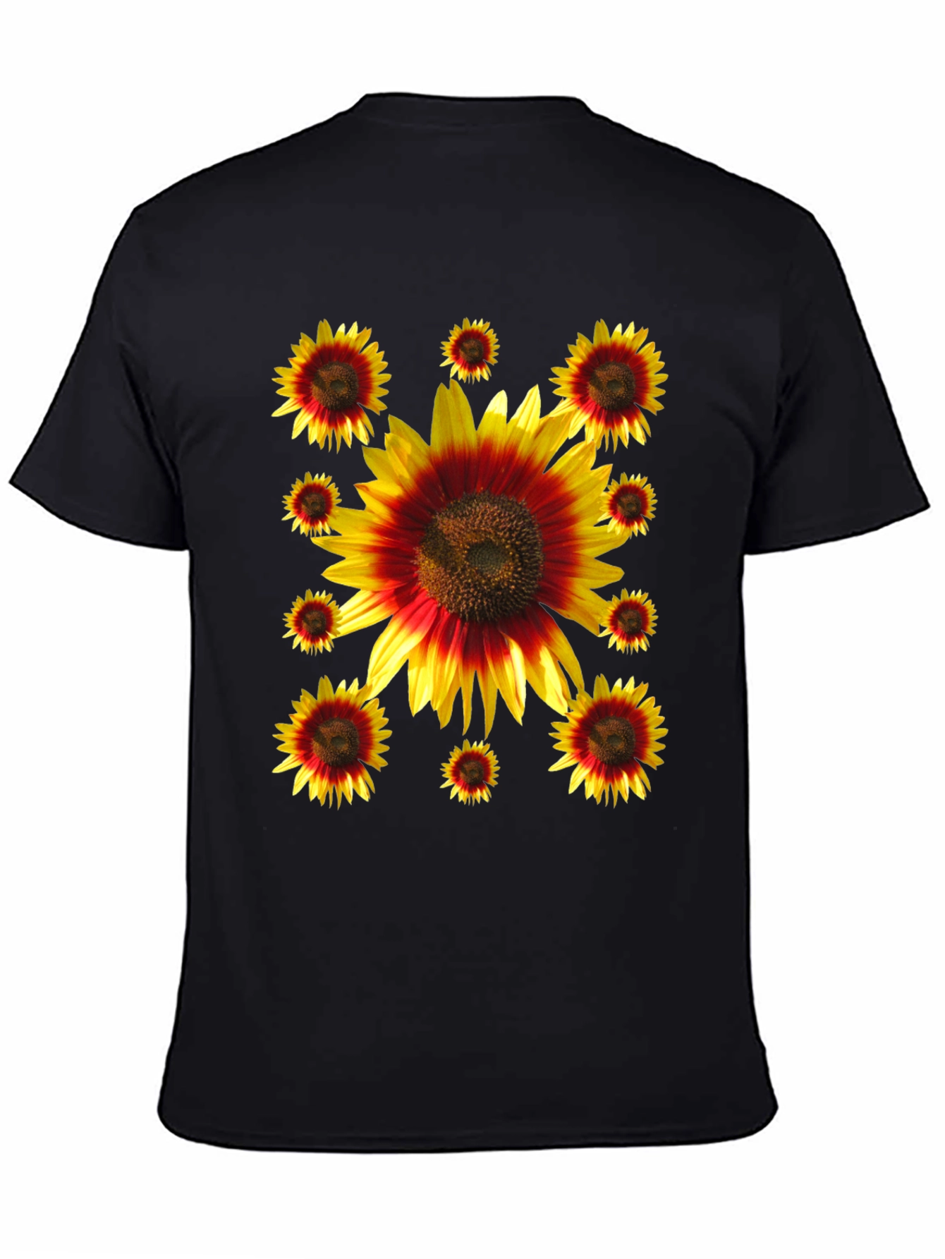 Sunflower Graphic Print Black Tee