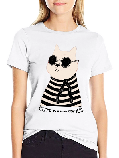 Cool Cat Tee - Cute Dangerous Graphic T-Shirt