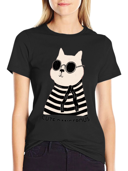 Cool Cat Tee - Cute Dangerous Graphic T-Shirt