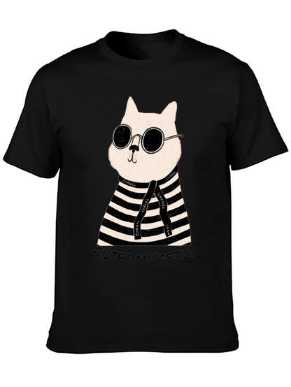 Cool Cat Tee - Cute Dangerous Graphic T-Shirt