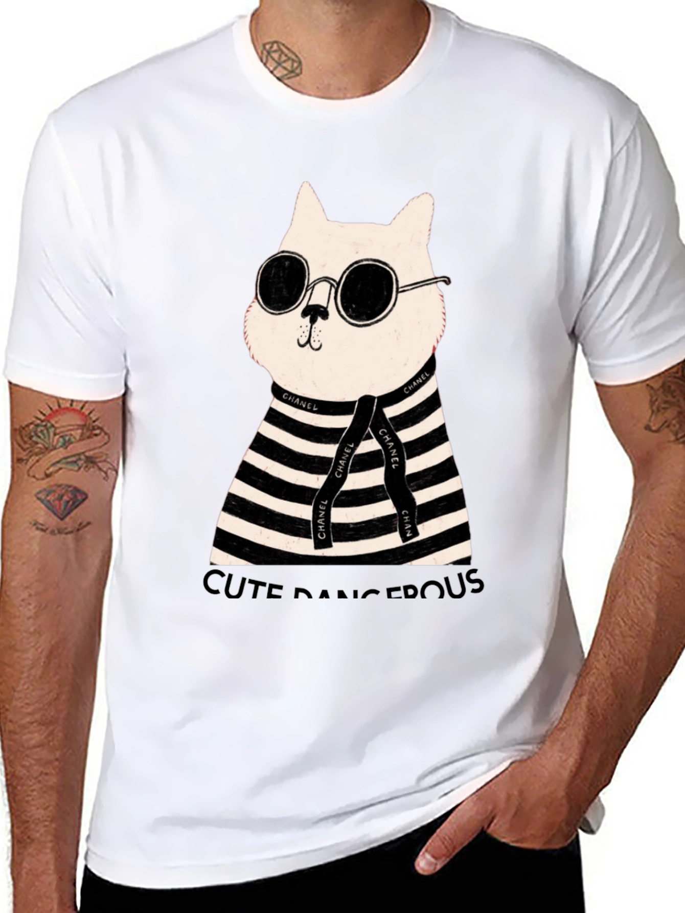 Cool Cat Tee - Cute Dangerous Graphic T-Shirt