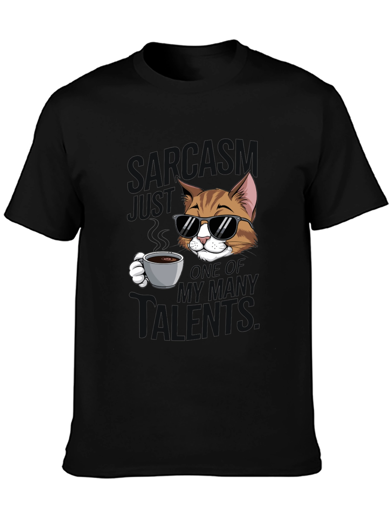 Sarcasm Cat Graphic T-Shirt