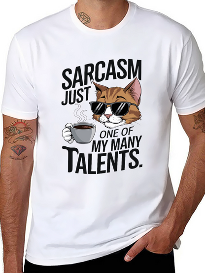Sarcasm Cat Graphic T-Shirt