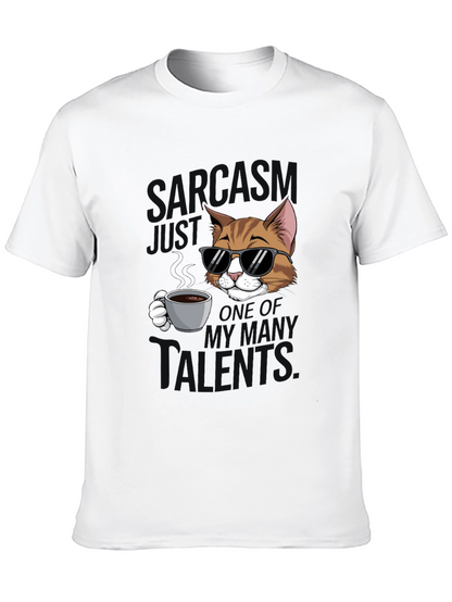 Sarcasm Cat Graphic T-Shirt