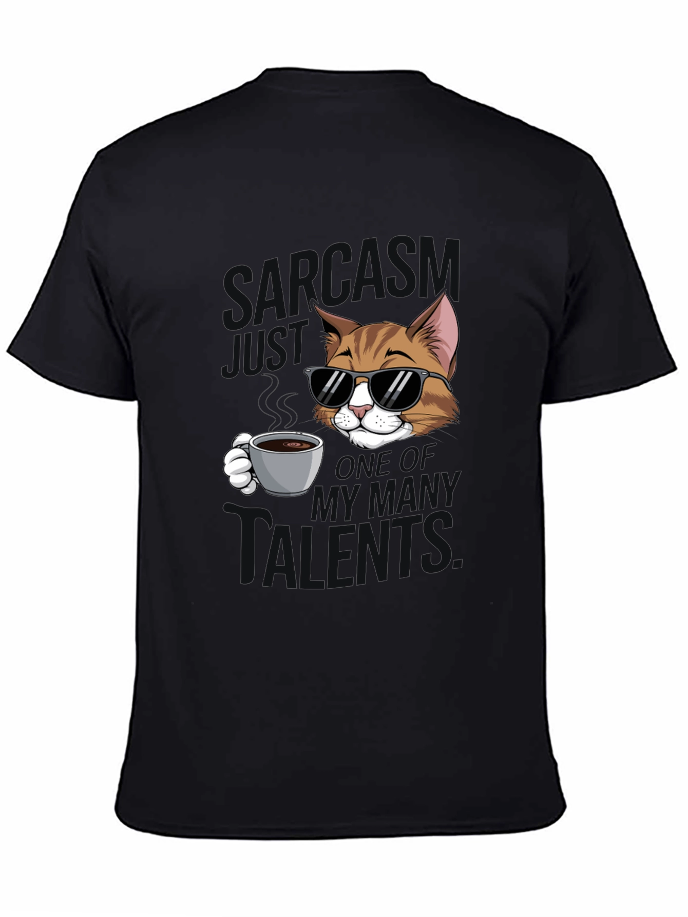 Sarcasm Cat Graphic T-Shirt