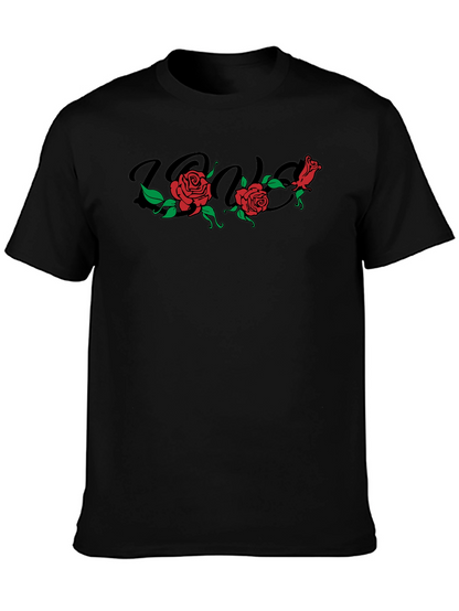 Rose Graphic Black T-Shirt