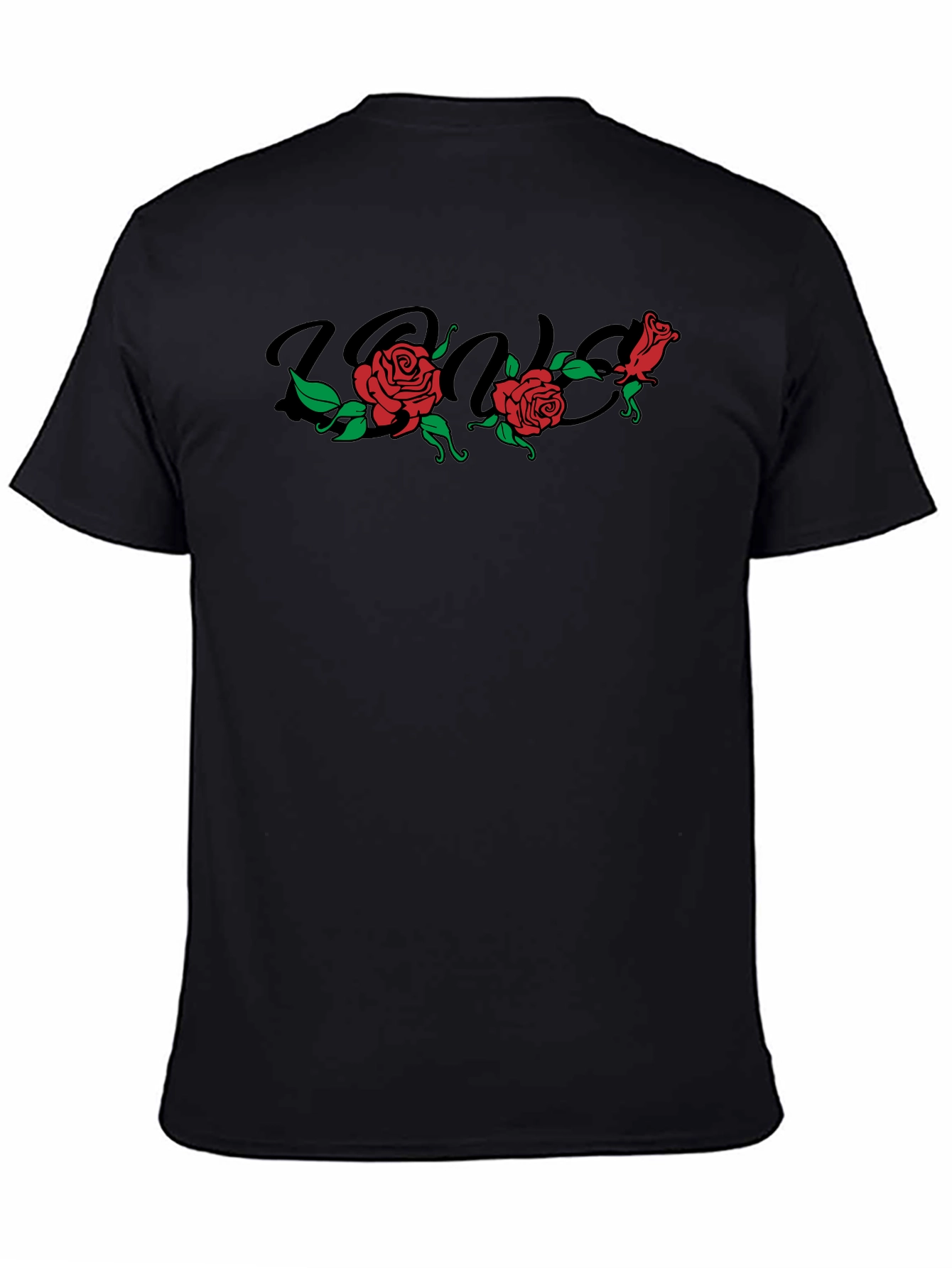 Rose Graphic Black T-Shirt