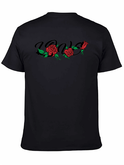 Rose Graphic Black T-Shirt