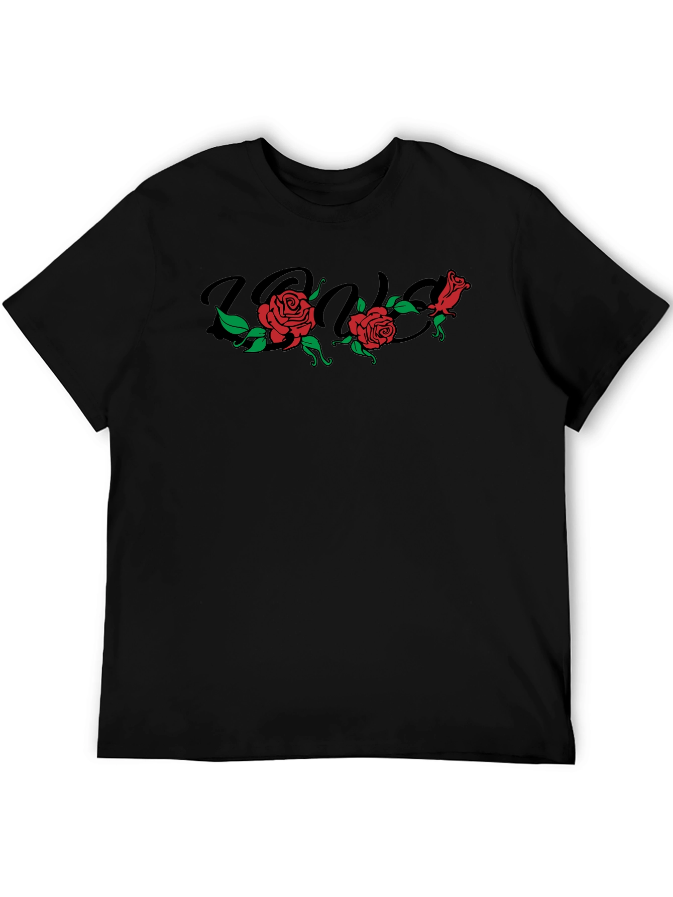 Rose Graphic Black T-Shirt