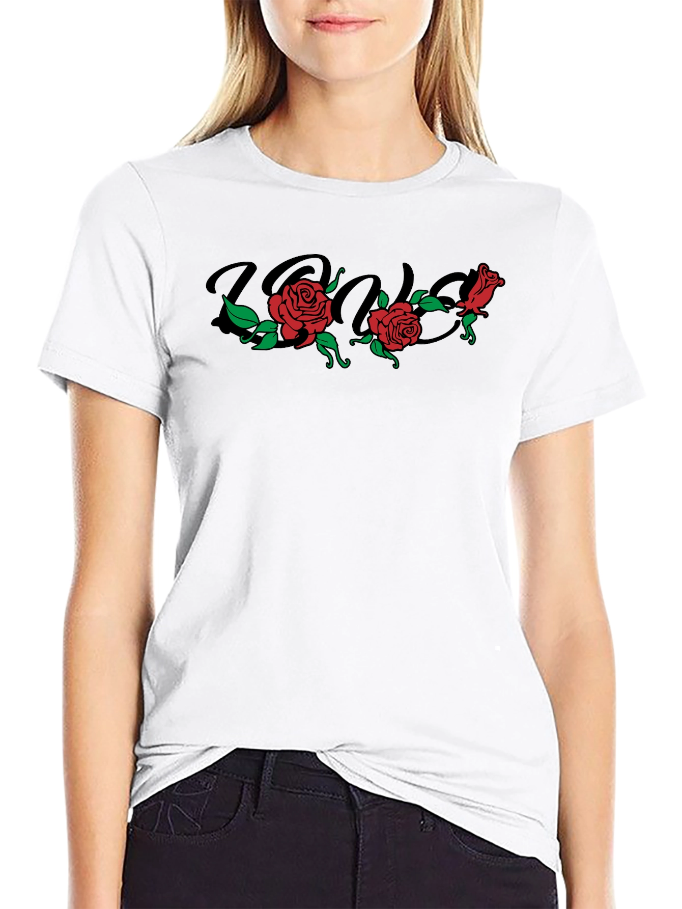 Rose Graphic Black T-Shirt