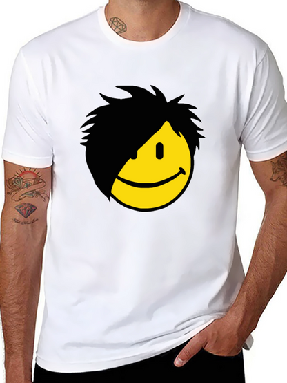 Emo Smiley Graphic Tee - Black
