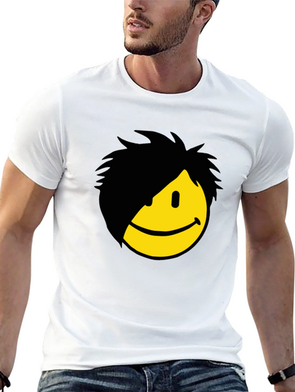 Emo Smiley Graphic Tee - Black