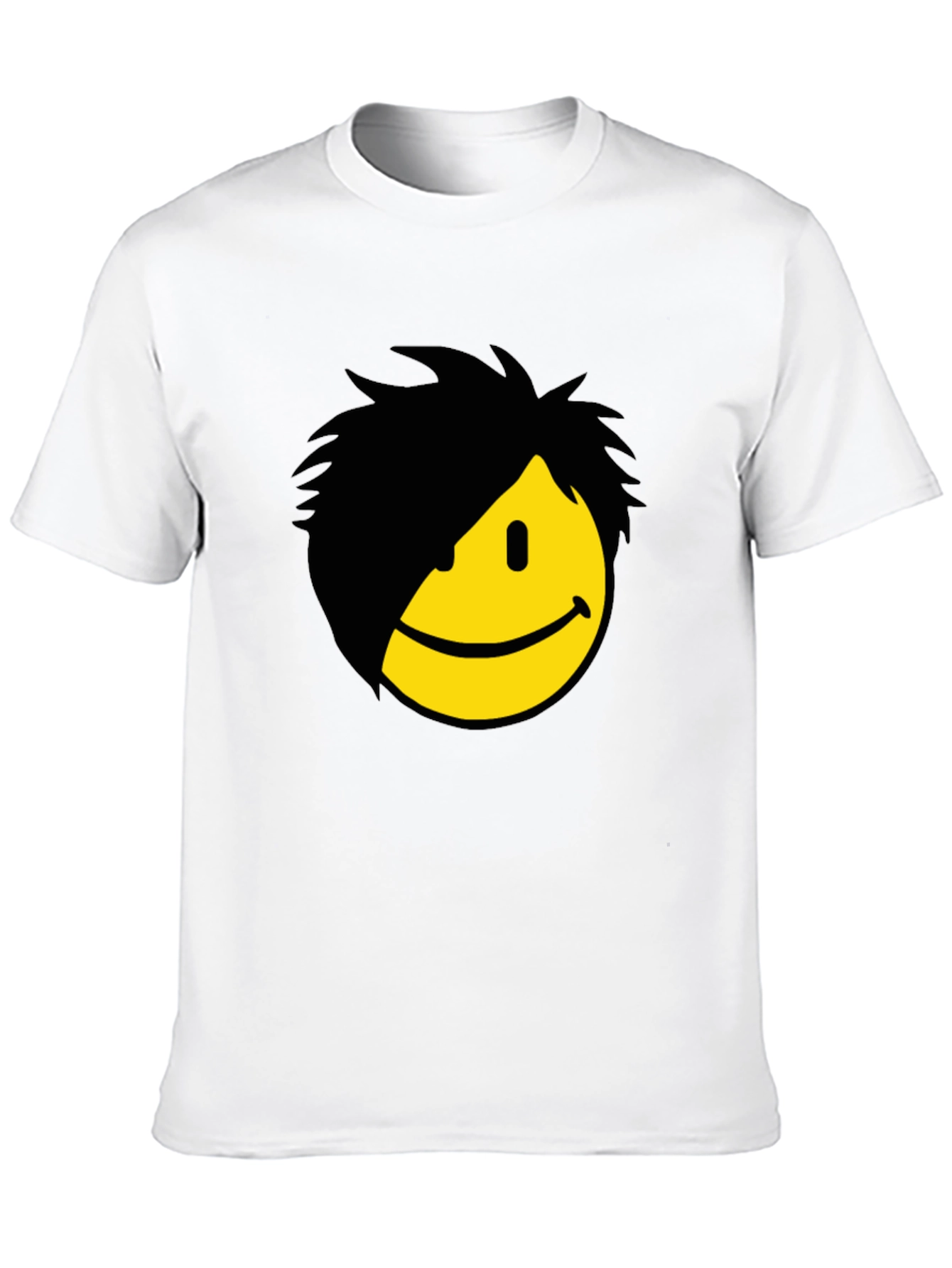 Emo Smiley Graphic Tee - Black