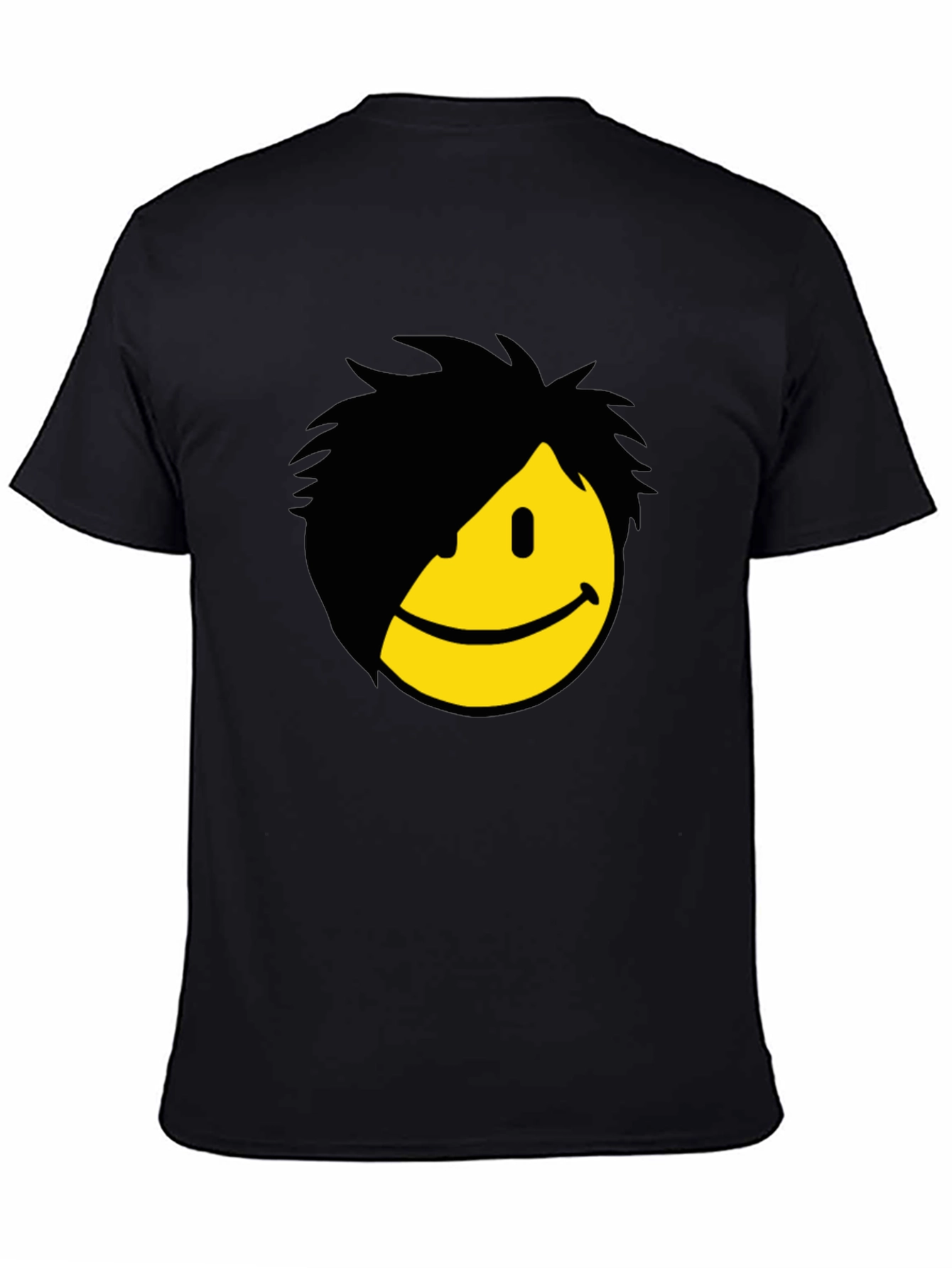 Emo Smiley Graphic Tee - Black