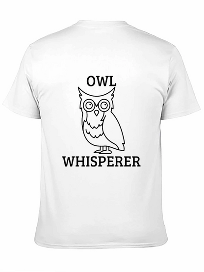 Owl Whisperer Graphic Print Black T-Shirt