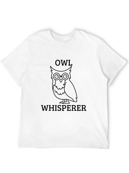 Owl Whisperer Graphic Print Black T-Shirt
