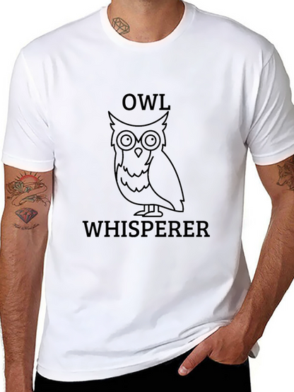 Owl Whisperer Graphic Print Black T-Shirt