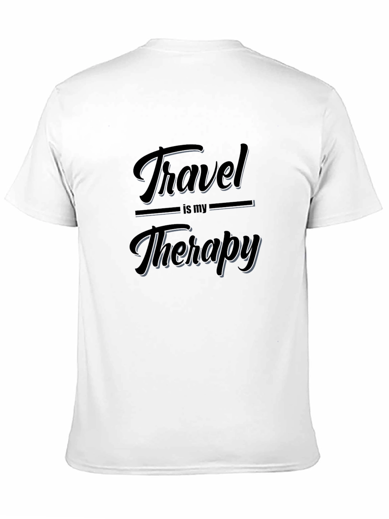 Travel is My Therapy Black Graphic T-Shirt