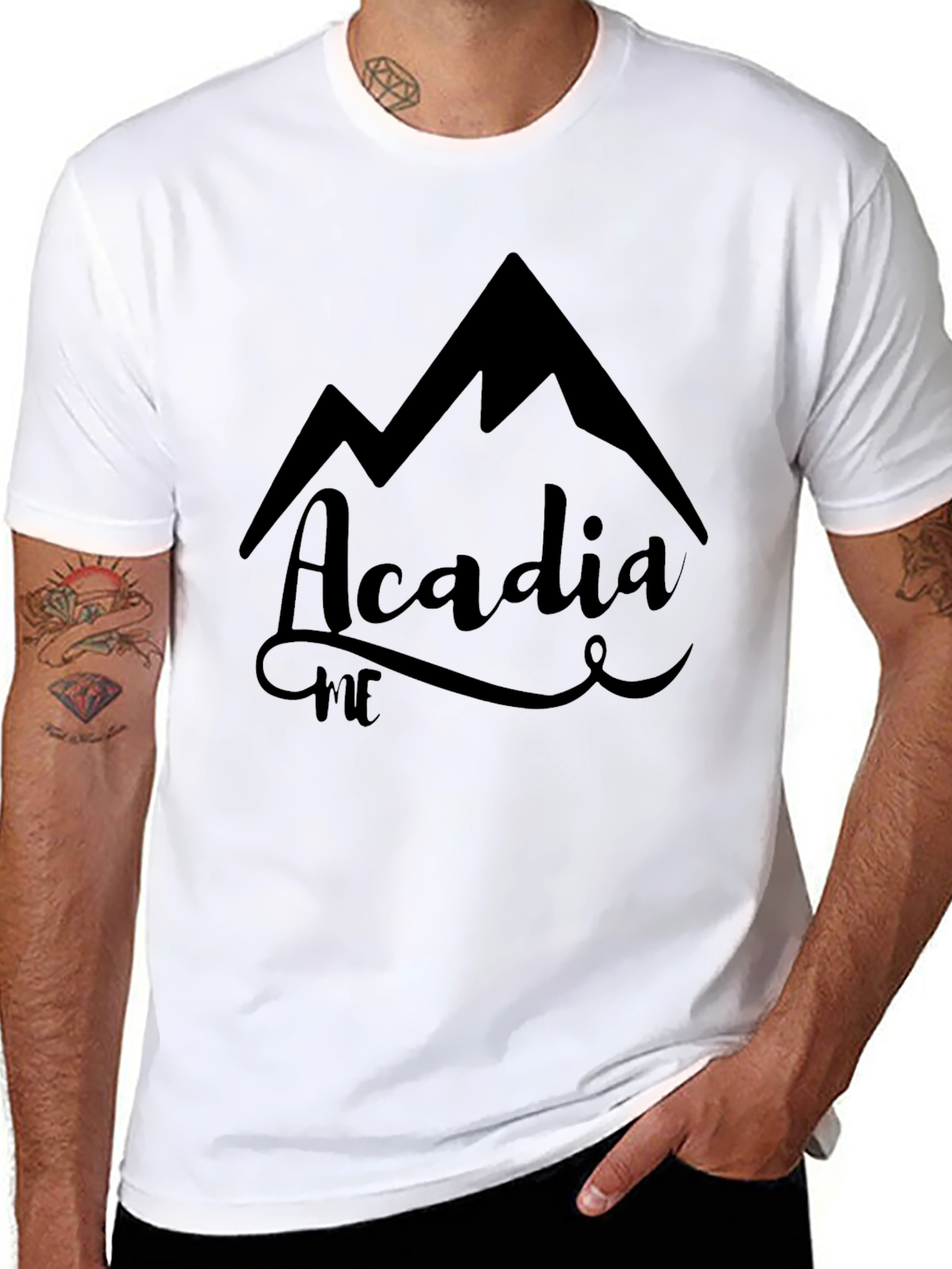 Acadia ME Mountain Graphic Tee - Black