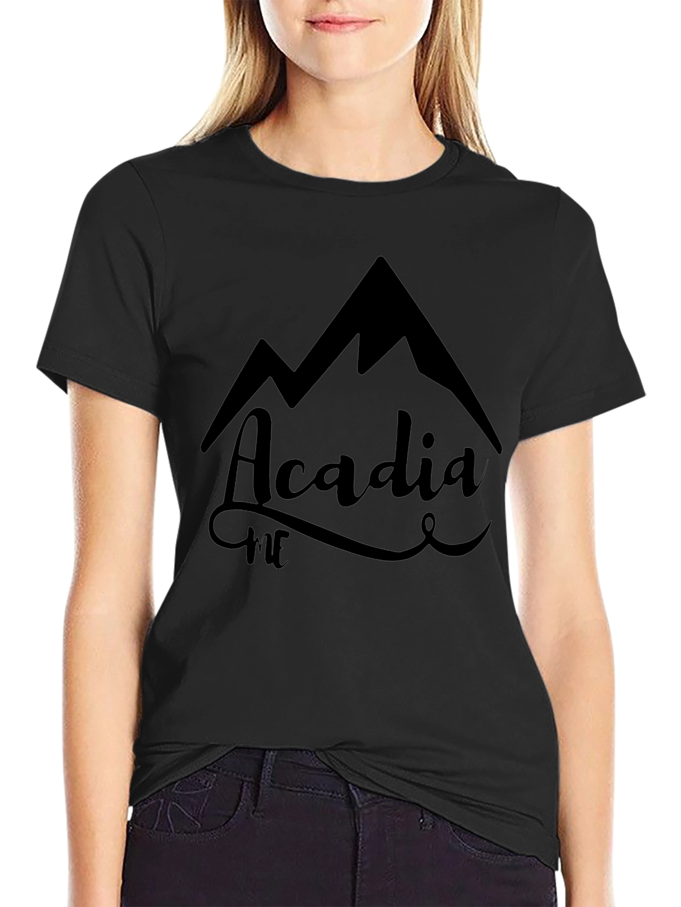 Acadia ME Mountain Graphic Tee - Black