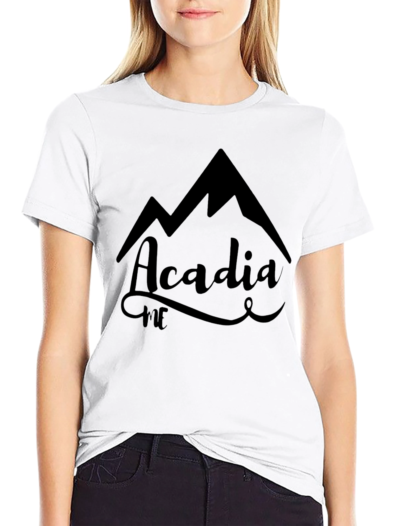 Acadia ME Mountain Graphic Tee - Black