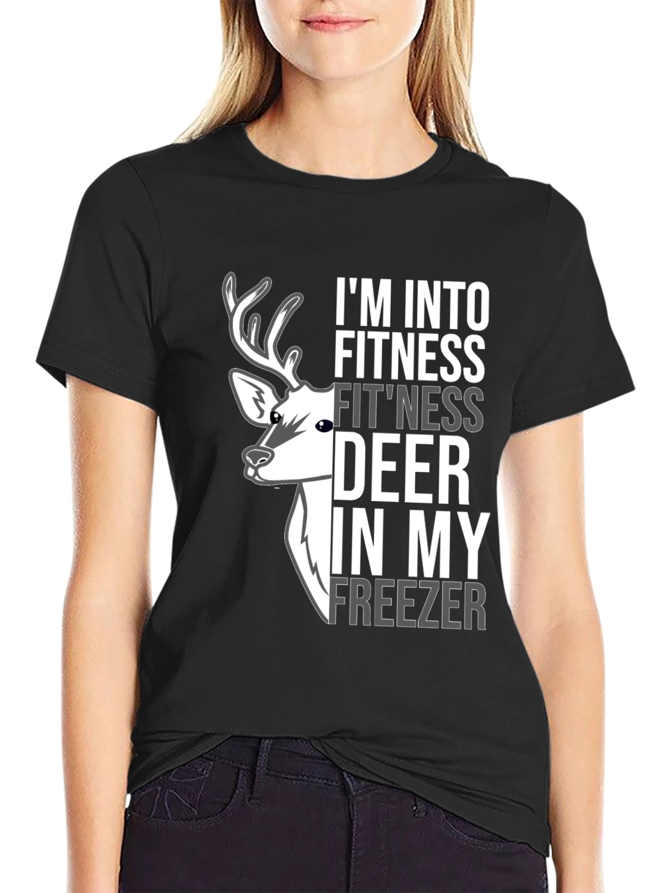 Fitness Deer Freezer Novelty Graphic Tee