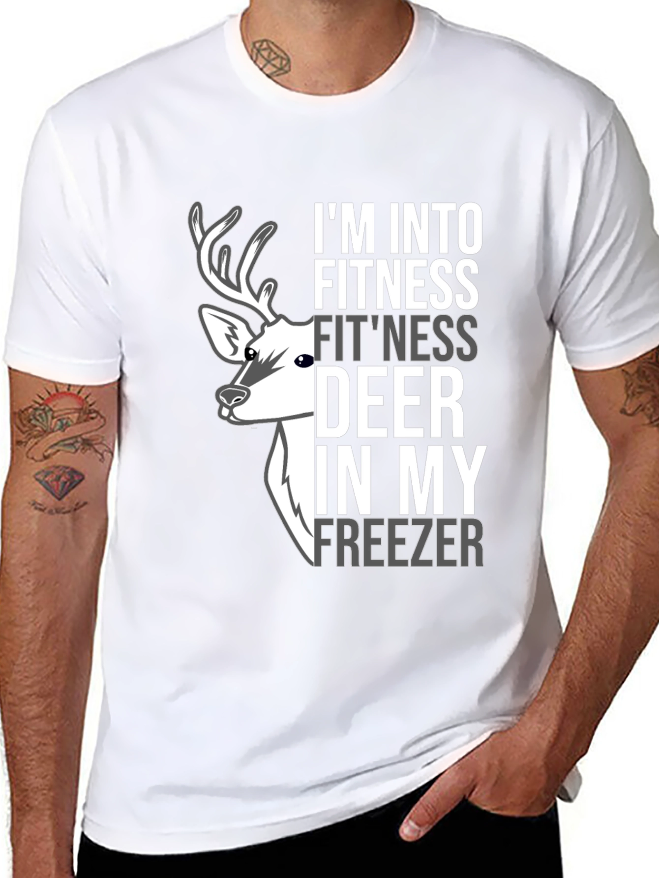 Fitness Deer Freezer Novelty Graphic Tee