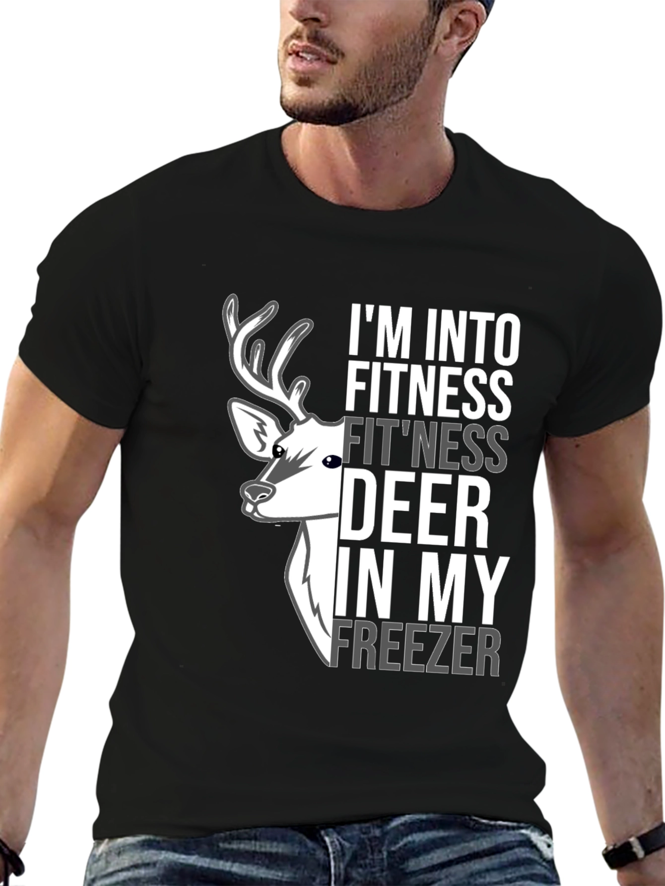 Fitness Deer Freezer Novelty Graphic Tee