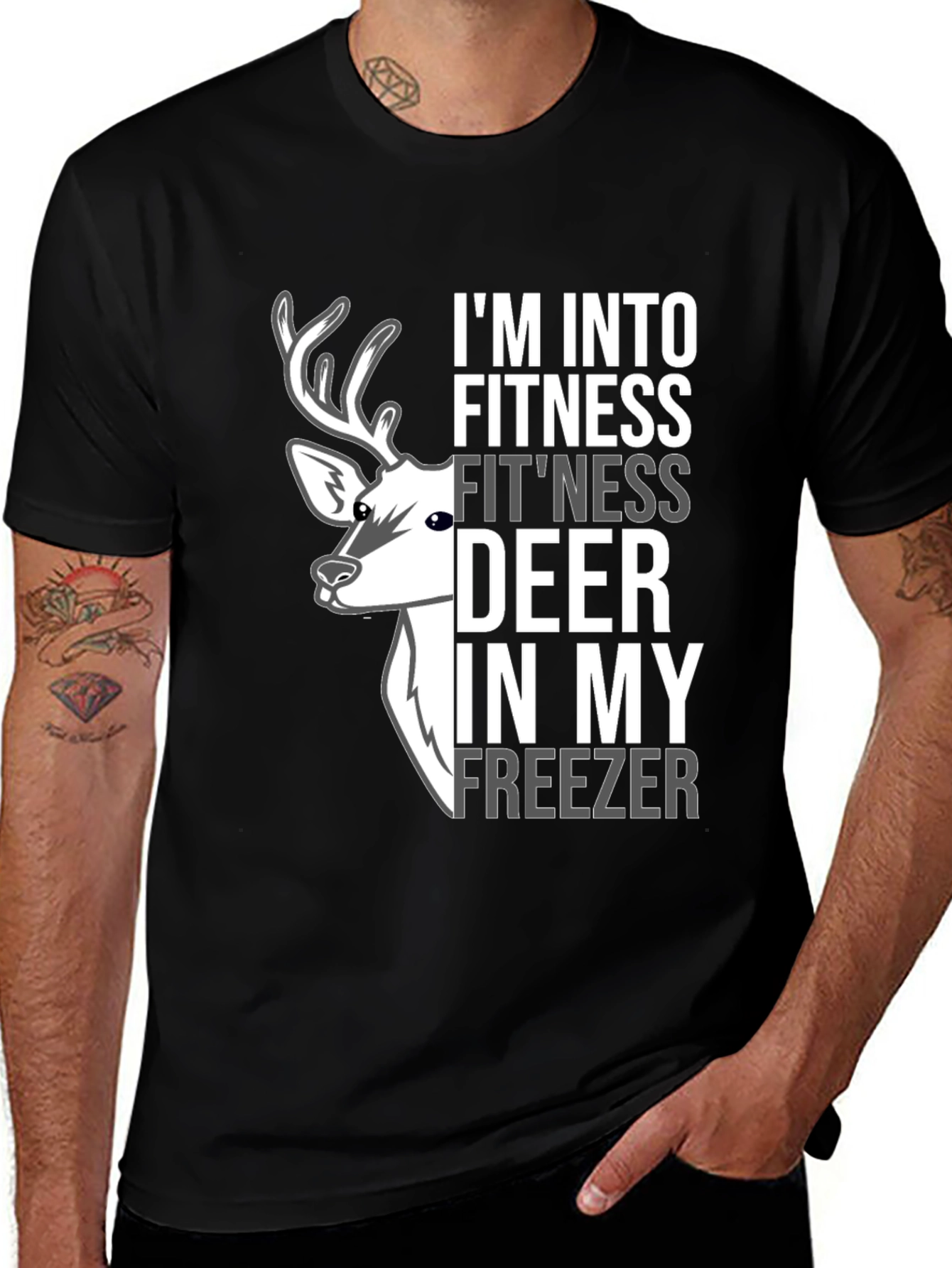 Fitness Deer Freezer Novelty Graphic Tee