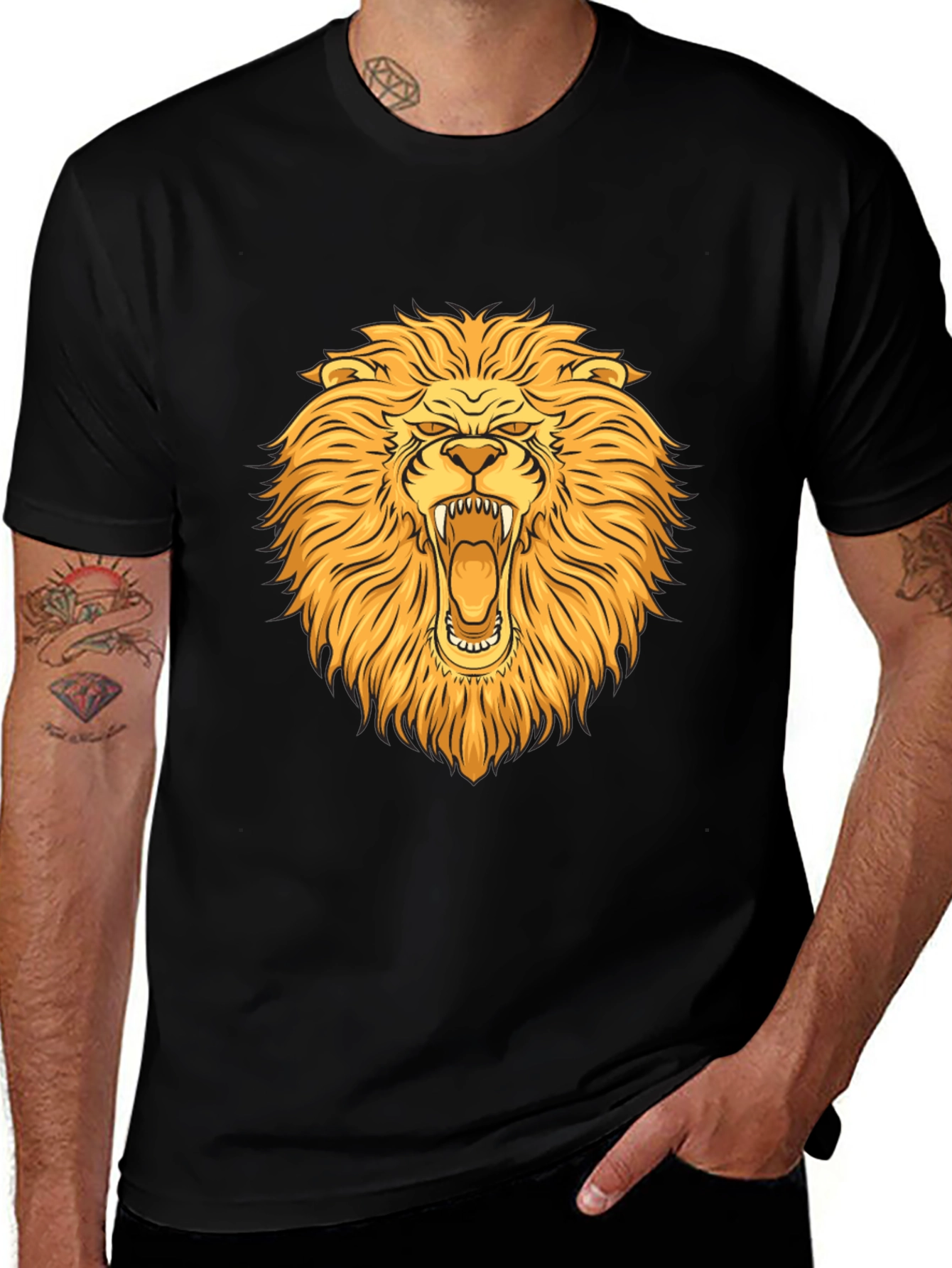 Lion Graphic T-Shirt - Bold Animal Print Tee