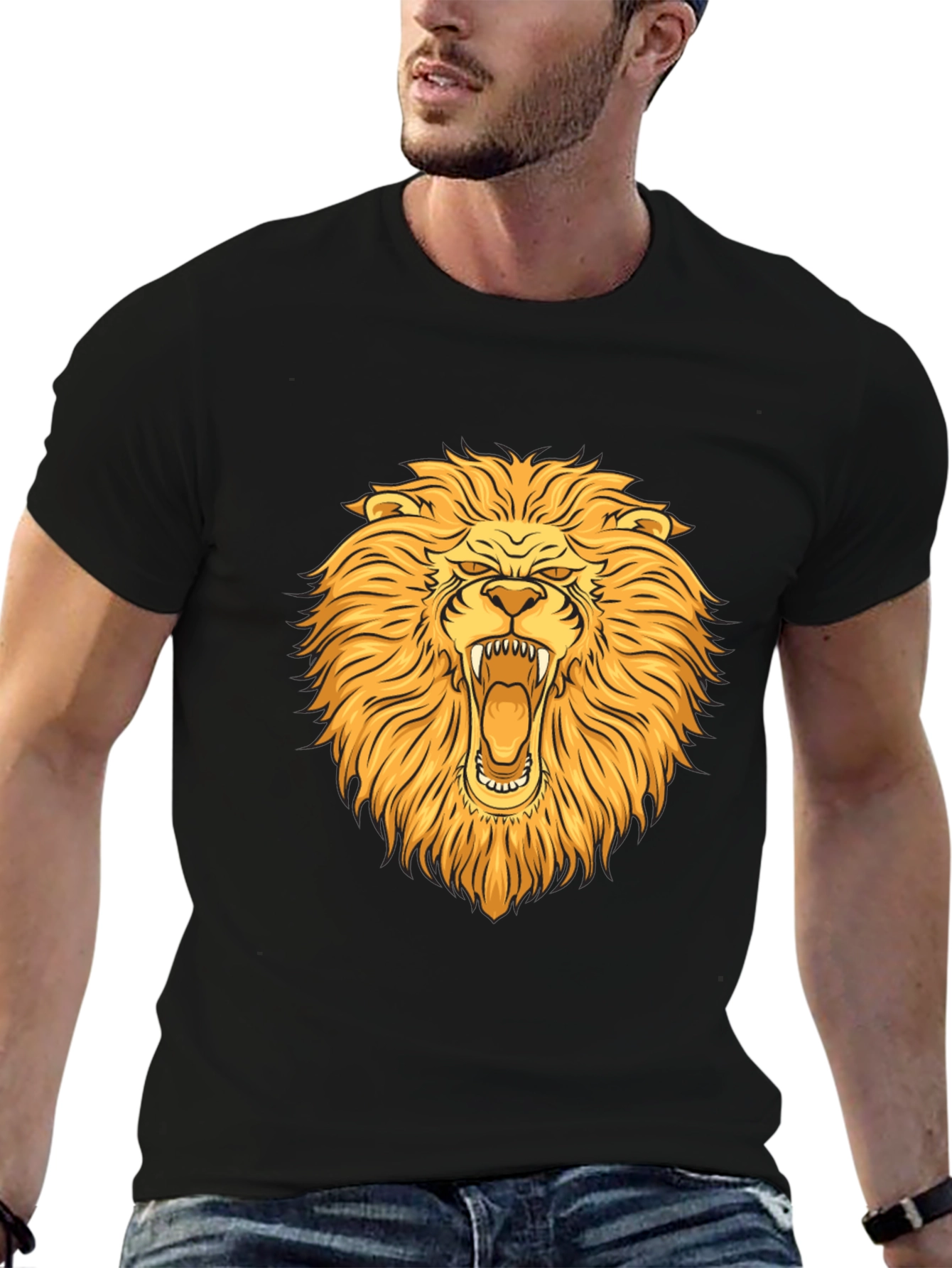 Lion Graphic T-Shirt - Bold Animal Print Tee
