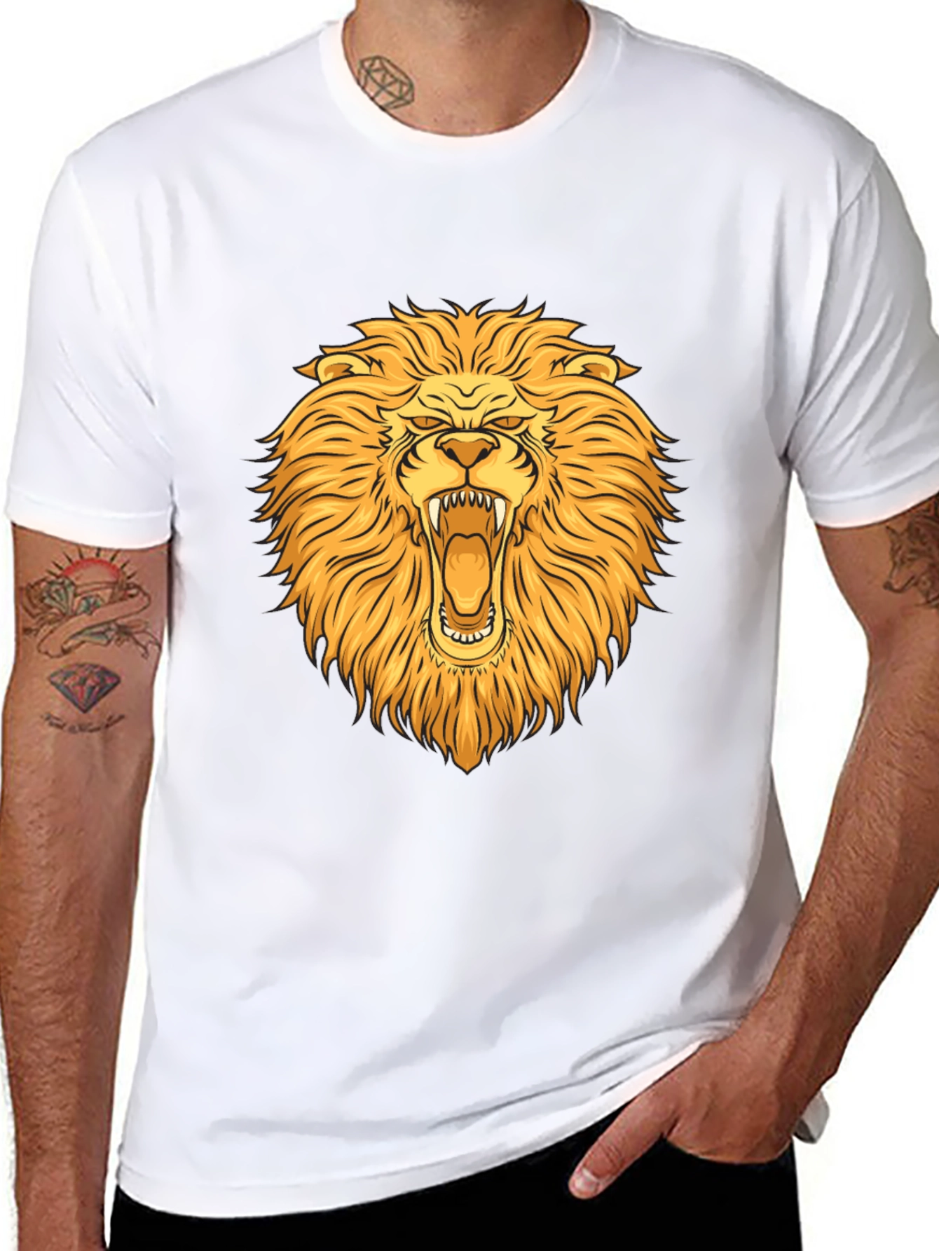 Lion Graphic T-Shirt - Bold Animal Print Tee