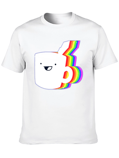 Rainbow Animated Coffee Mug Graphic T-Shirt