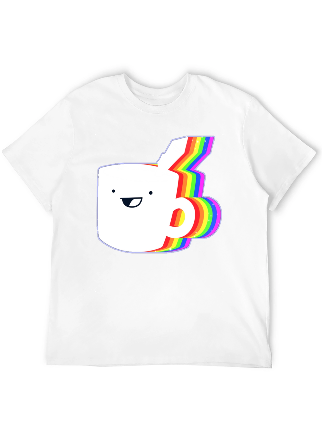 Rainbow Animated Coffee Mug Graphic T-Shirt