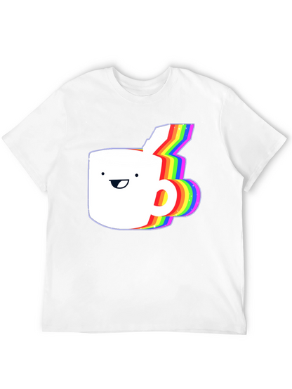 Rainbow Animated Coffee Mug Graphic T-Shirt