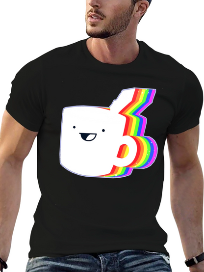 Rainbow Animated Coffee Mug Graphic T-Shirt