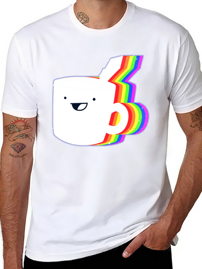 Rainbow Animated Coffee Mug Graphic T-Shirt
