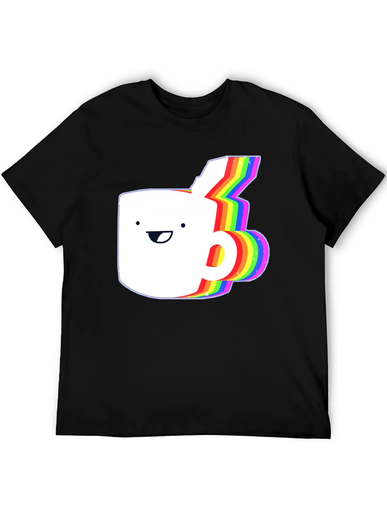 Rainbow Animated Coffee Mug Graphic T-Shirt