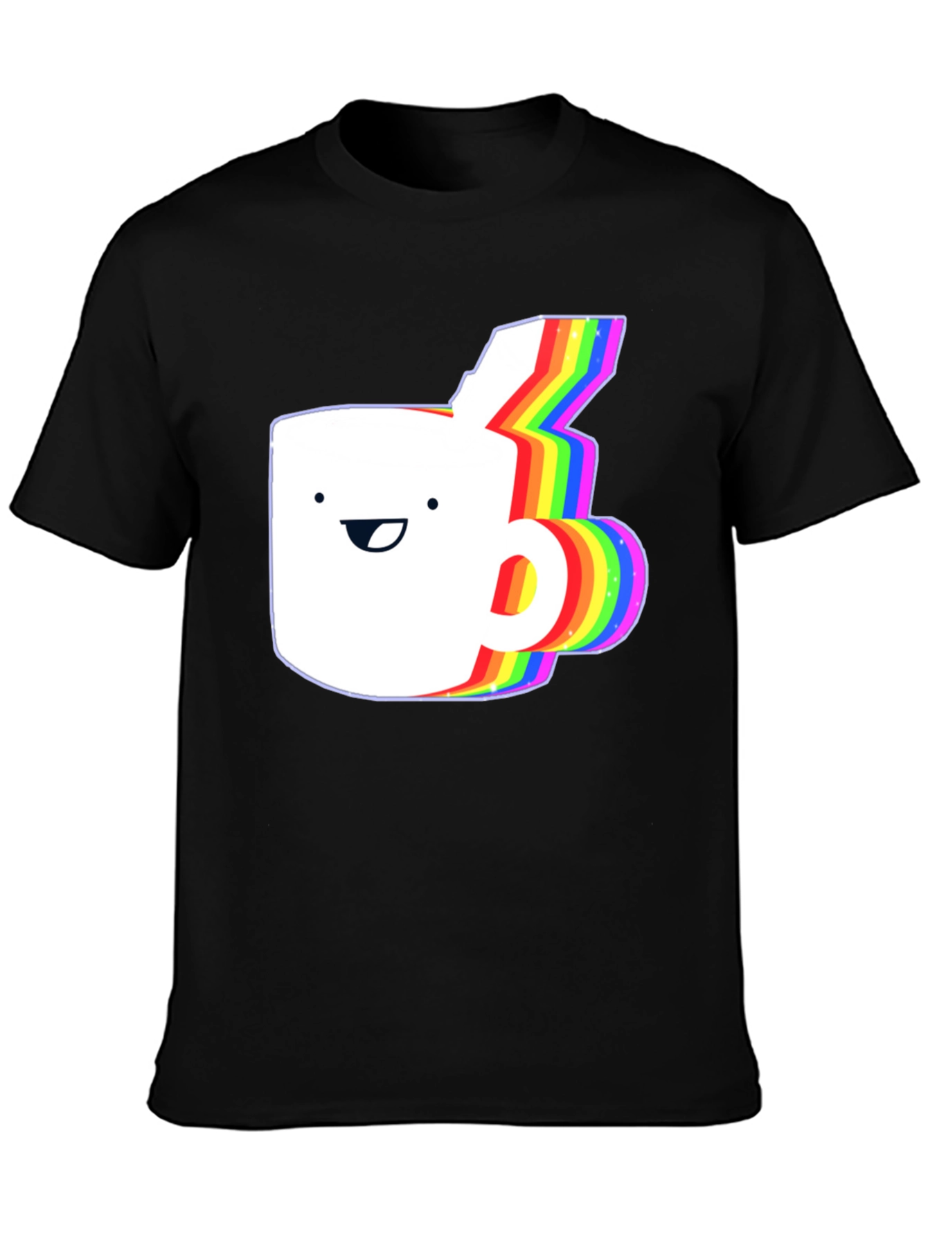 Rainbow Animated Coffee Mug Graphic T-Shirt