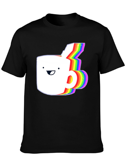Rainbow Animated Coffee Mug Graphic T-Shirt