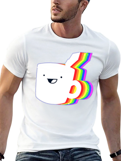 Rainbow Animated Coffee Mug Graphic T-Shirt